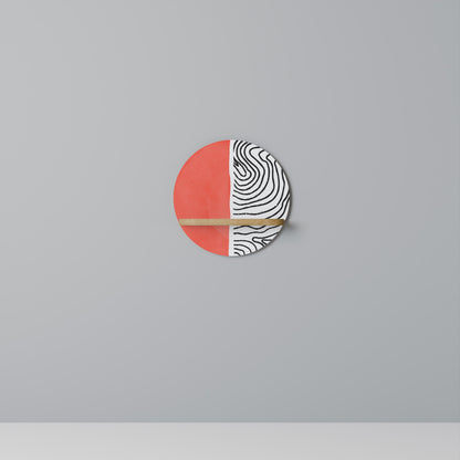 ORANGEY TREASURE Mensola rotonda per opere d'arte in effetto rovere