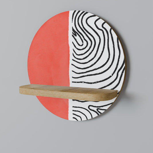 ORANGEY TREASURE Mensola rotonda per opere d'arte in effetto rovere