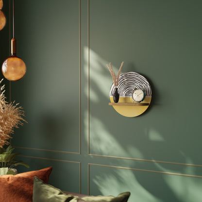 SUNNY TREASURE Mensola rotonda per opere d'arte in effetto rovere
