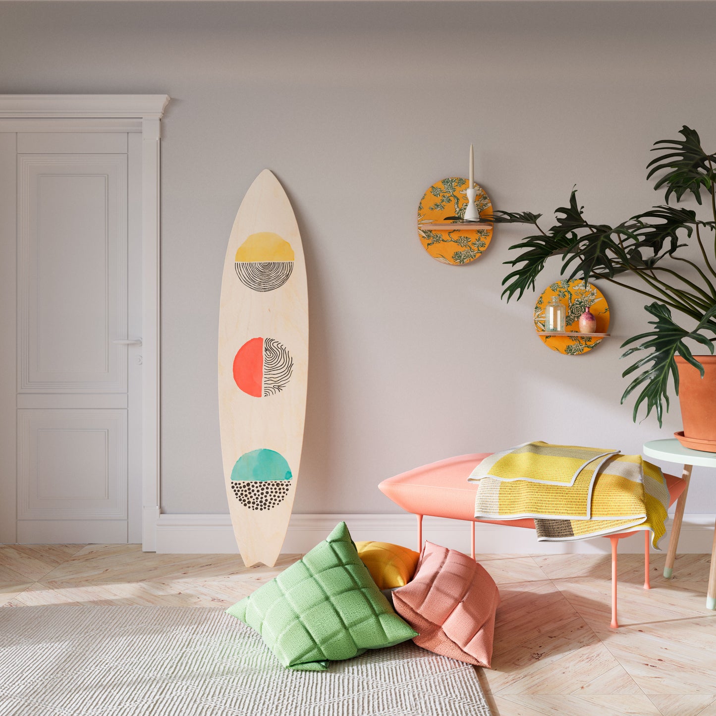 SUNNY TREASURE Tavola da surf decorativa in compensato