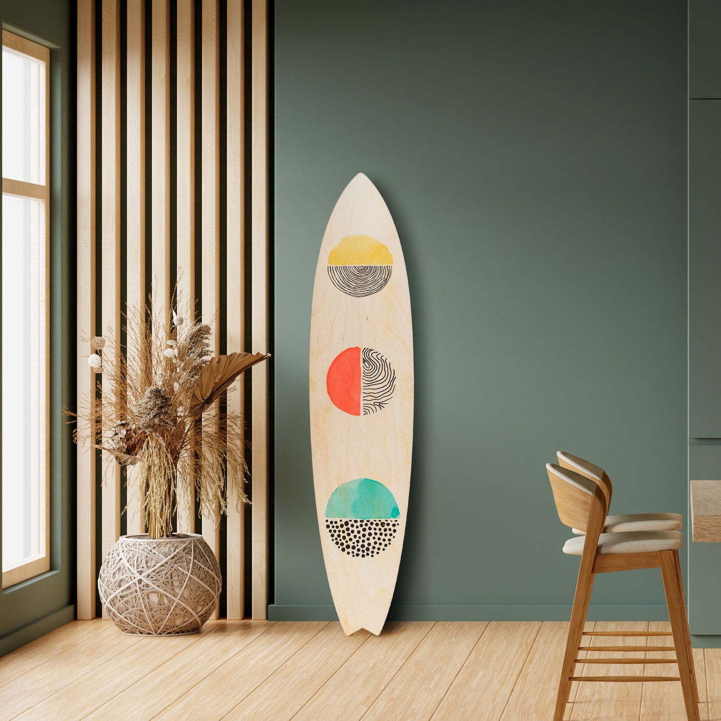 SUNNY TREASURE Tavola da surf decorativa in compensato
