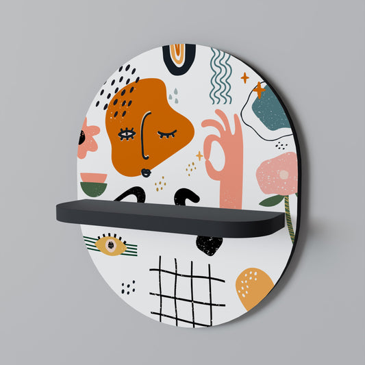 MATISSE WHIMSY Oval Art Shelf In Black Finish