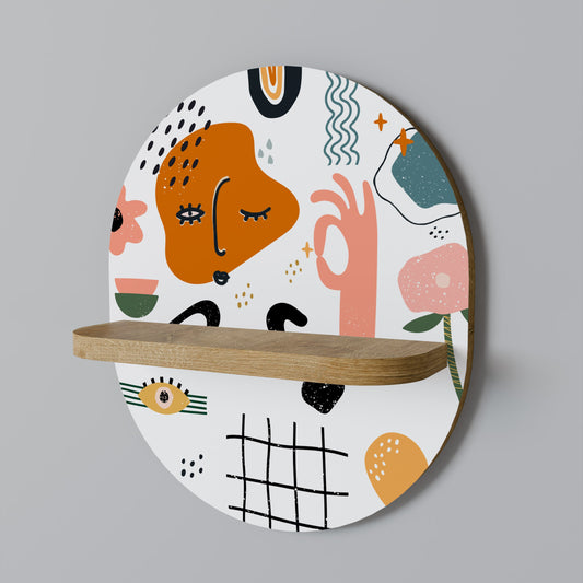 MATISSE WHIMSY Mensola ovale per opere d'arte in effetto rovere