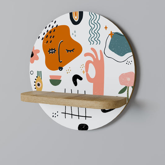 MATISSE WHIMSY Mensola rotonda per opere d'arte in effetto rovere