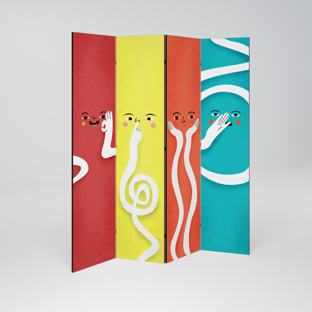 LIVELY FEATURES Paravento Decorativo a 4 Pannelli