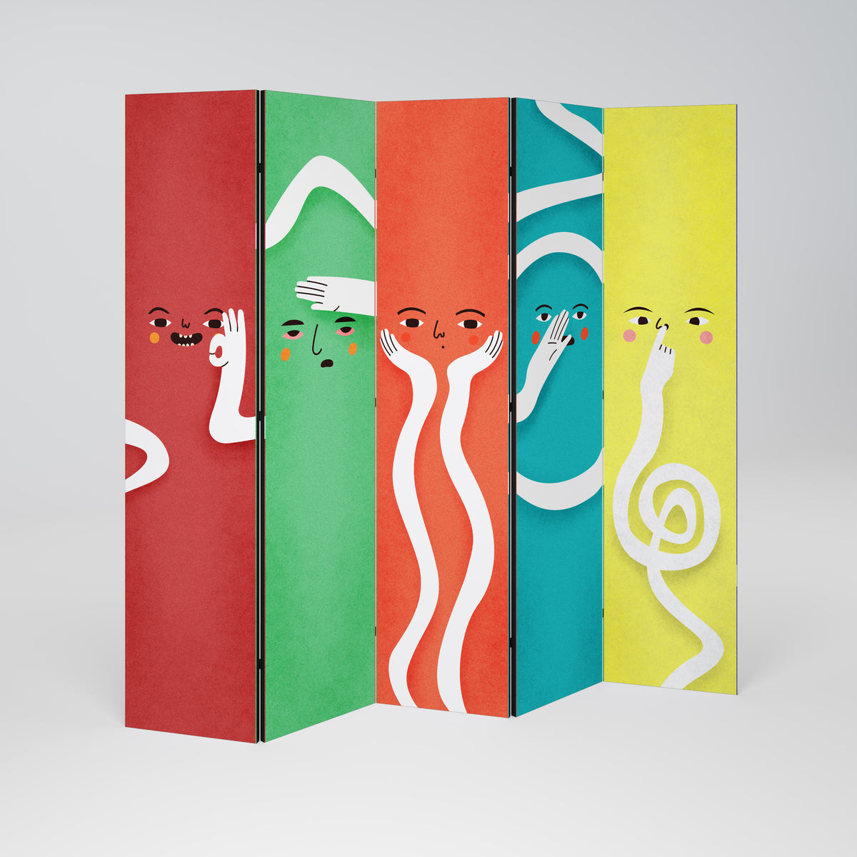LIVELY FEATURES Paravento Decorativo a 5 Pannelli