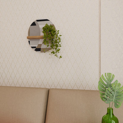 DELICATE MEMENTO Mensola ovale in effetto rovere