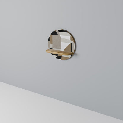 DELICATE MEMENTO Mensola rotonda per opere d'arte in effetto rovere