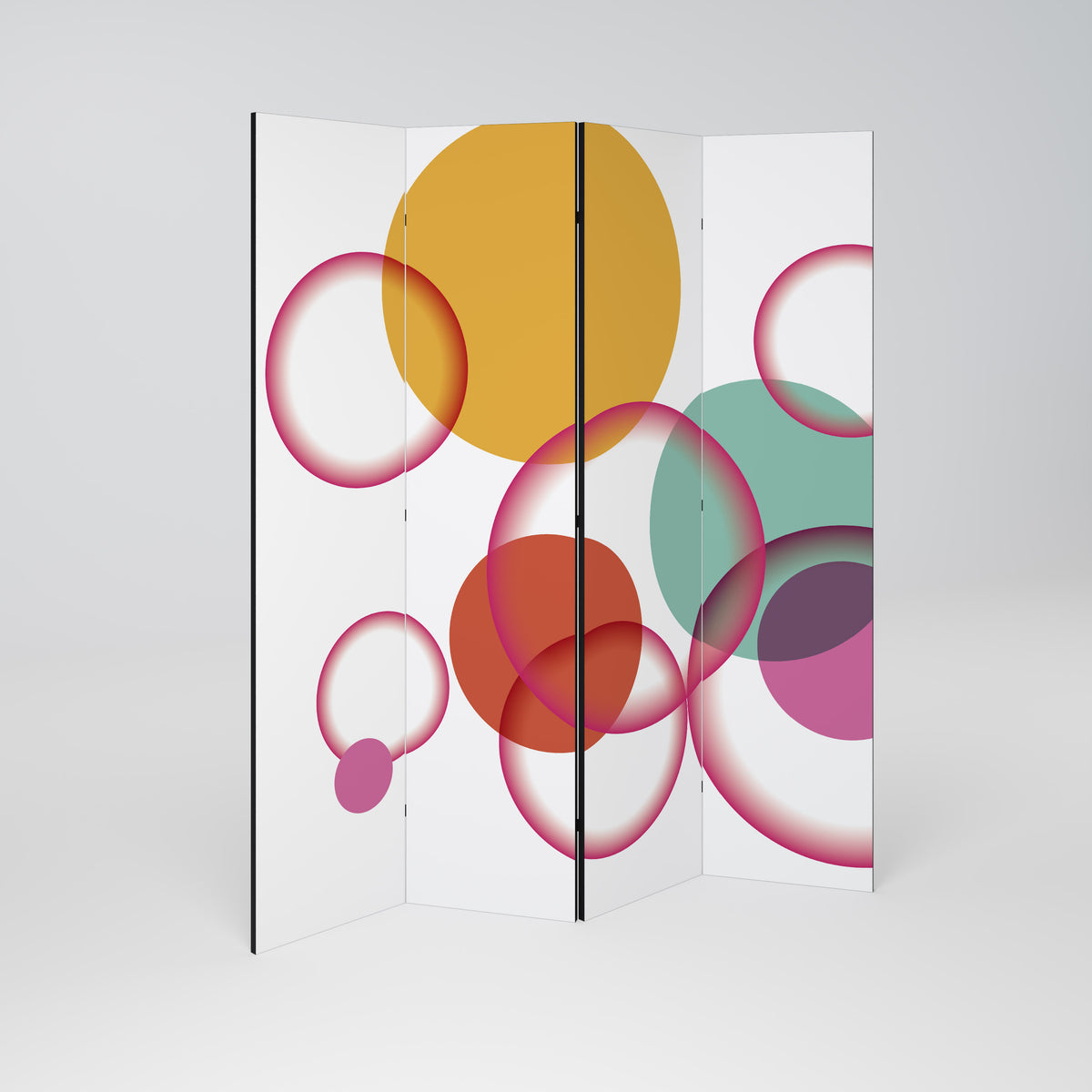 BUBBLE WISH Paravento Decorativo a 4 Pannelli