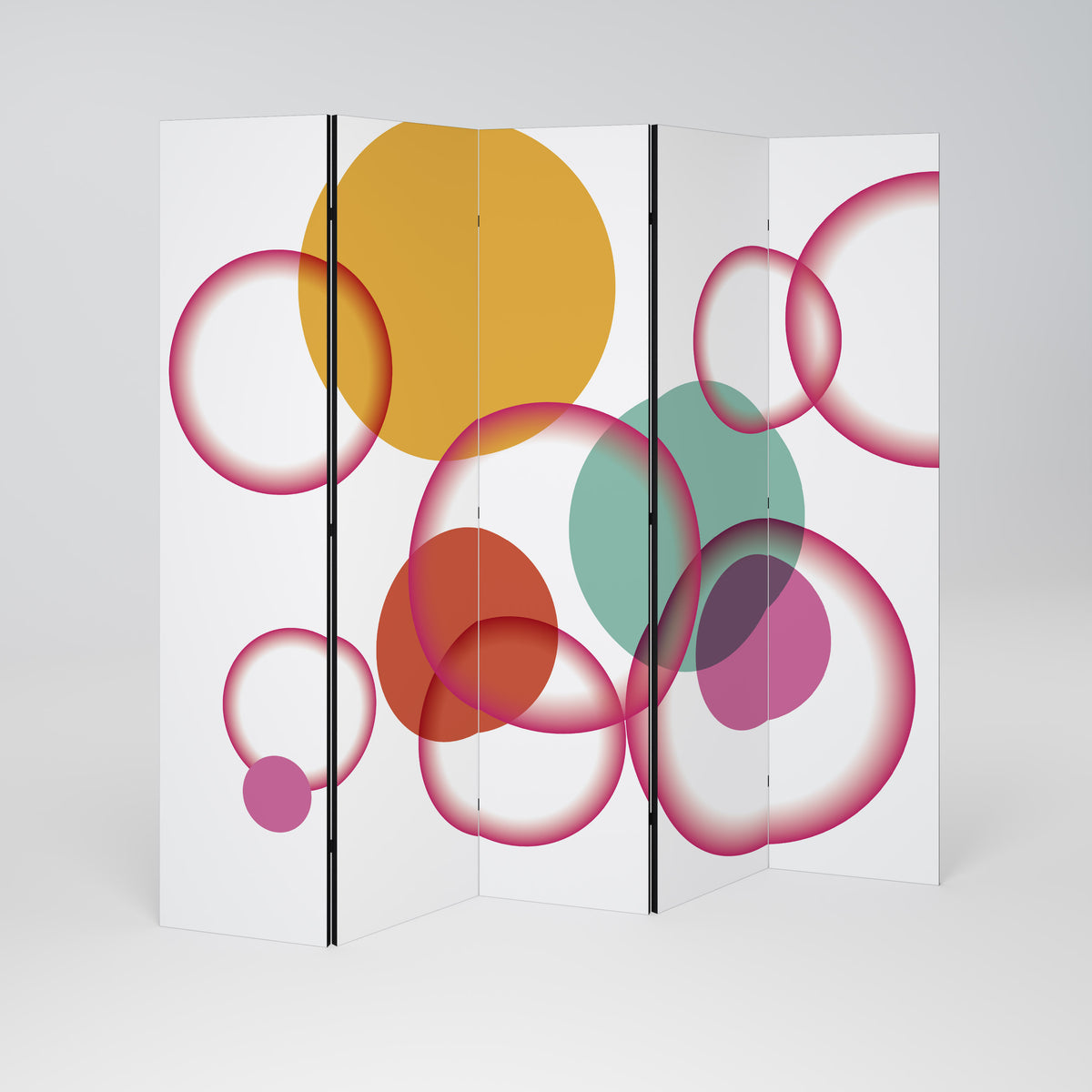 BUBBLE WISH Paravento Decorativo a 5 Pannelli