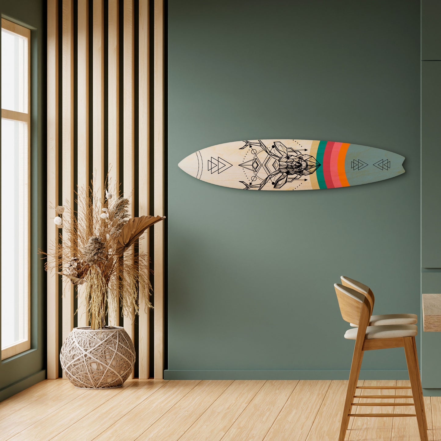 DEER OF COLOR Tavola da surf decorativa in compensato