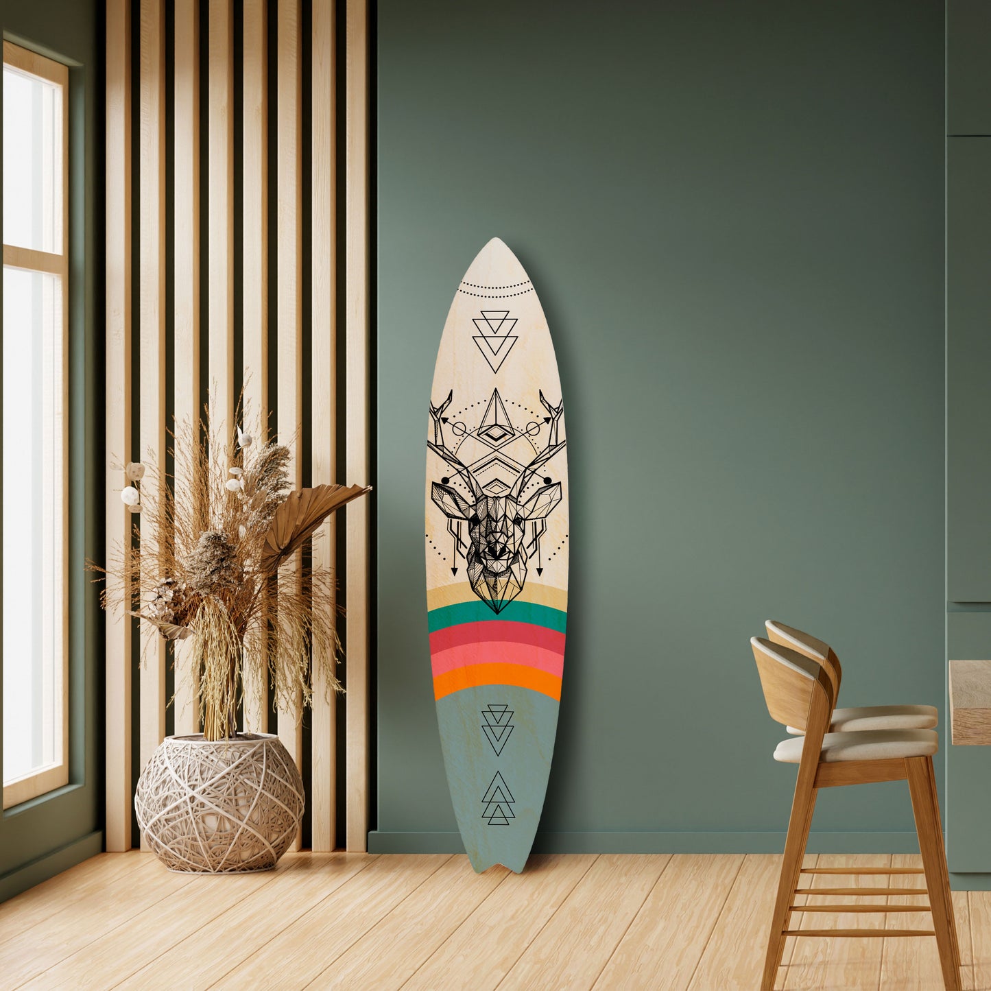 DEER OF COLOR Tavola da surf decorativa in compensato