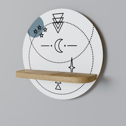 Mensola rotonda CELESTIAL BODY in effetto rovere