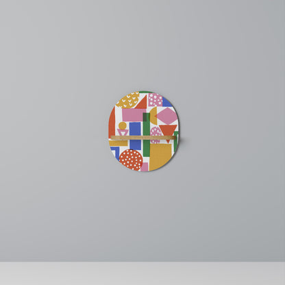 Mensola ovale GEOMETRIC GLIMMER in effetto rovere