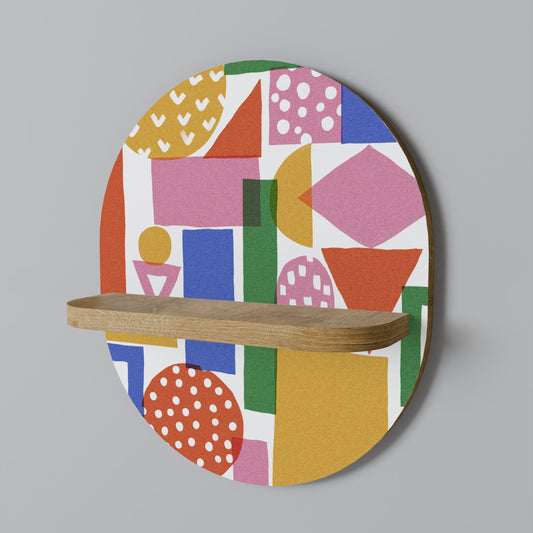 Mensola ovale GEOMETRIC GLIMMER in effetto rovere