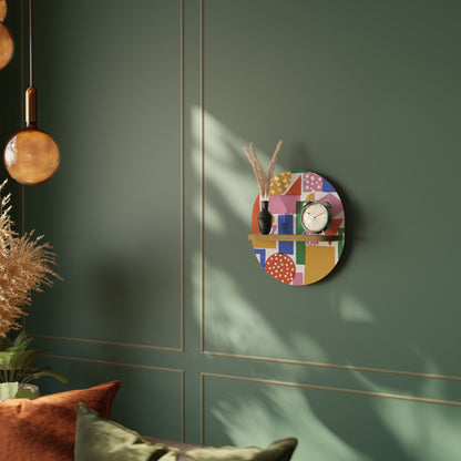 Mensola ovale GEOMETRIC GLIMMER in effetto rovere