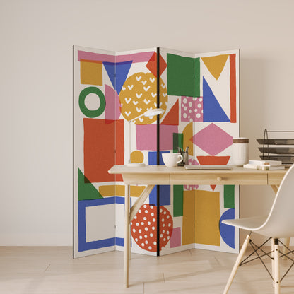 Divisorio decorativo per ambienti GEOMETRIC GLIMMER a 4 pannelli