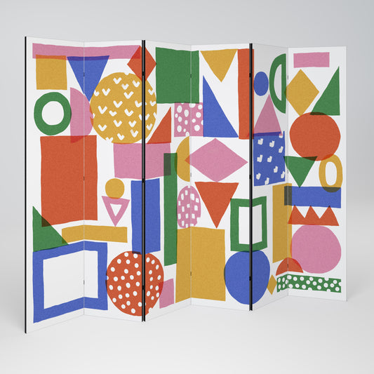 Divisorio decorativo per ambienti GEOMETRIC GLIMMER a 6 pannelli
