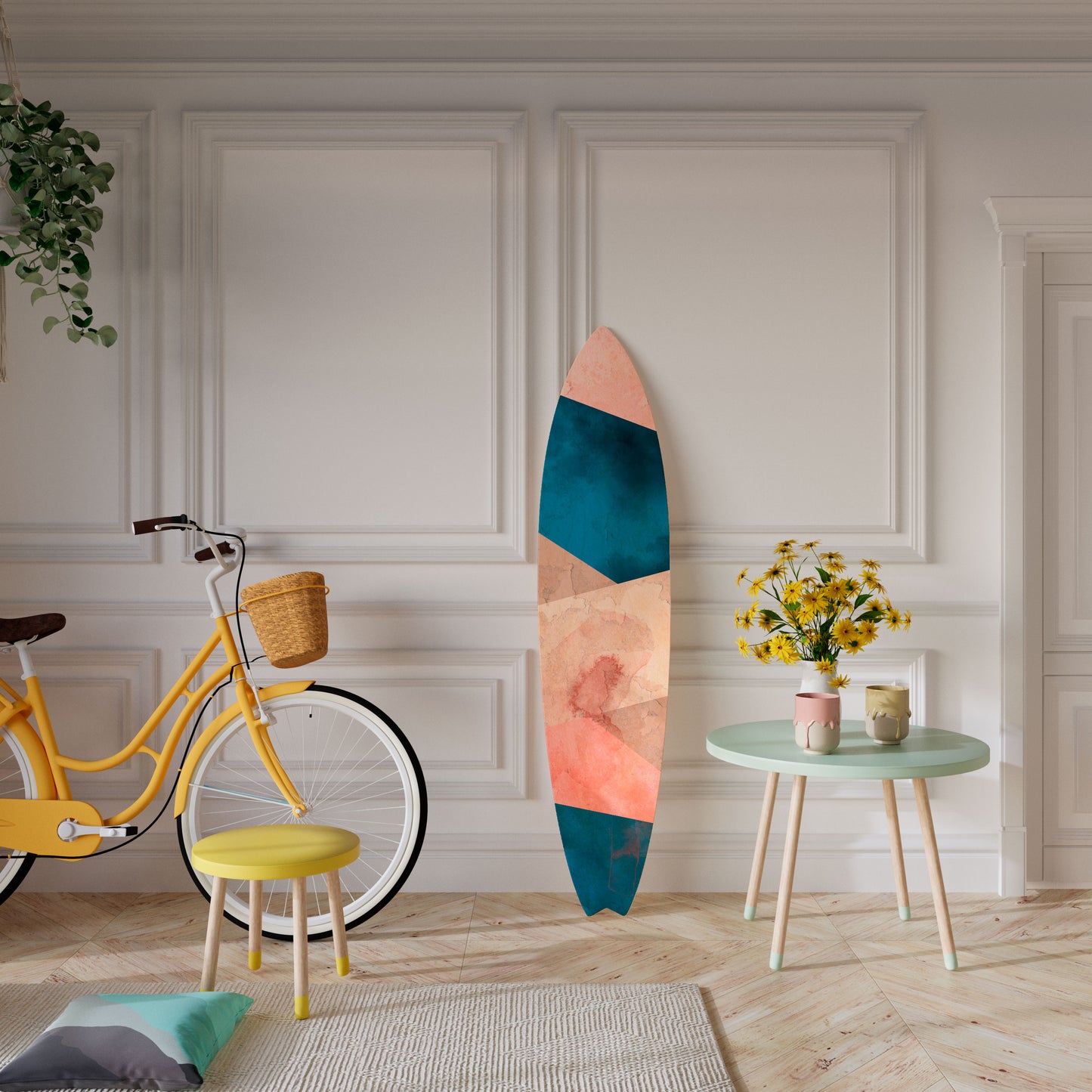 PEONY INTERIOR Decorative Plywood Surfboard