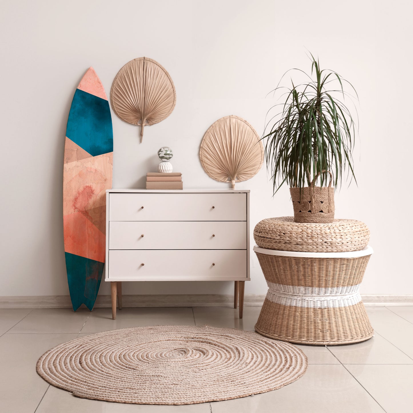 PEONY INTERIOR Decorative Plywood Surfboard