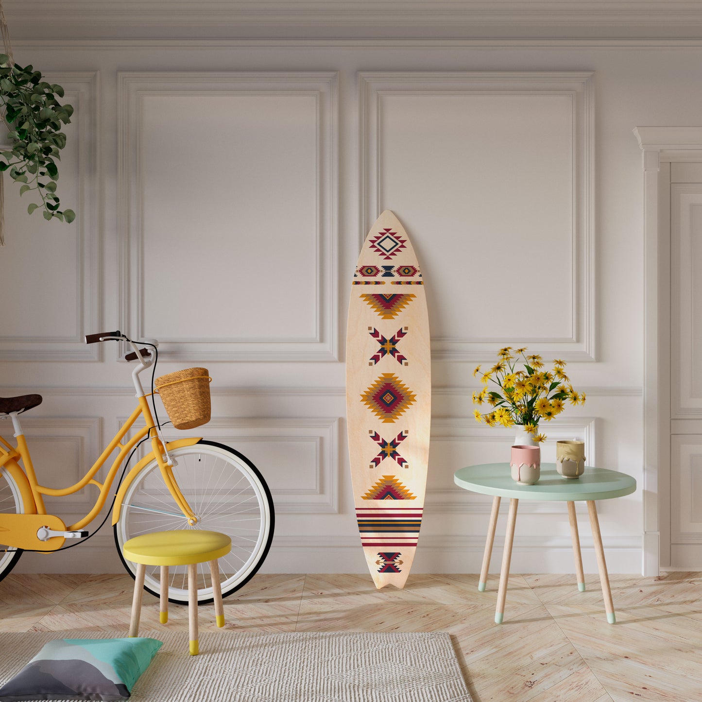 ETHNIC TEASER Decorative Plywood Surfboard