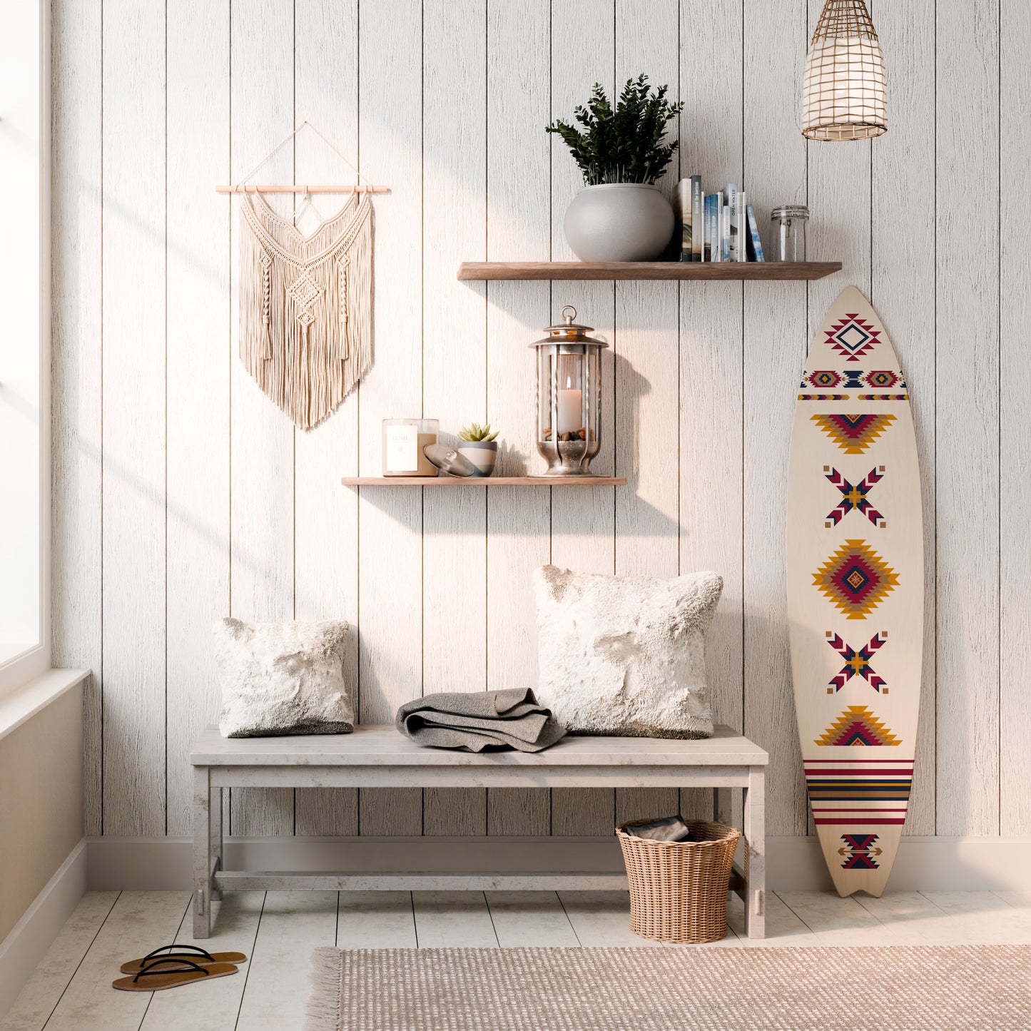 ETHNIC TEASER Decorative Plywood Surfboard