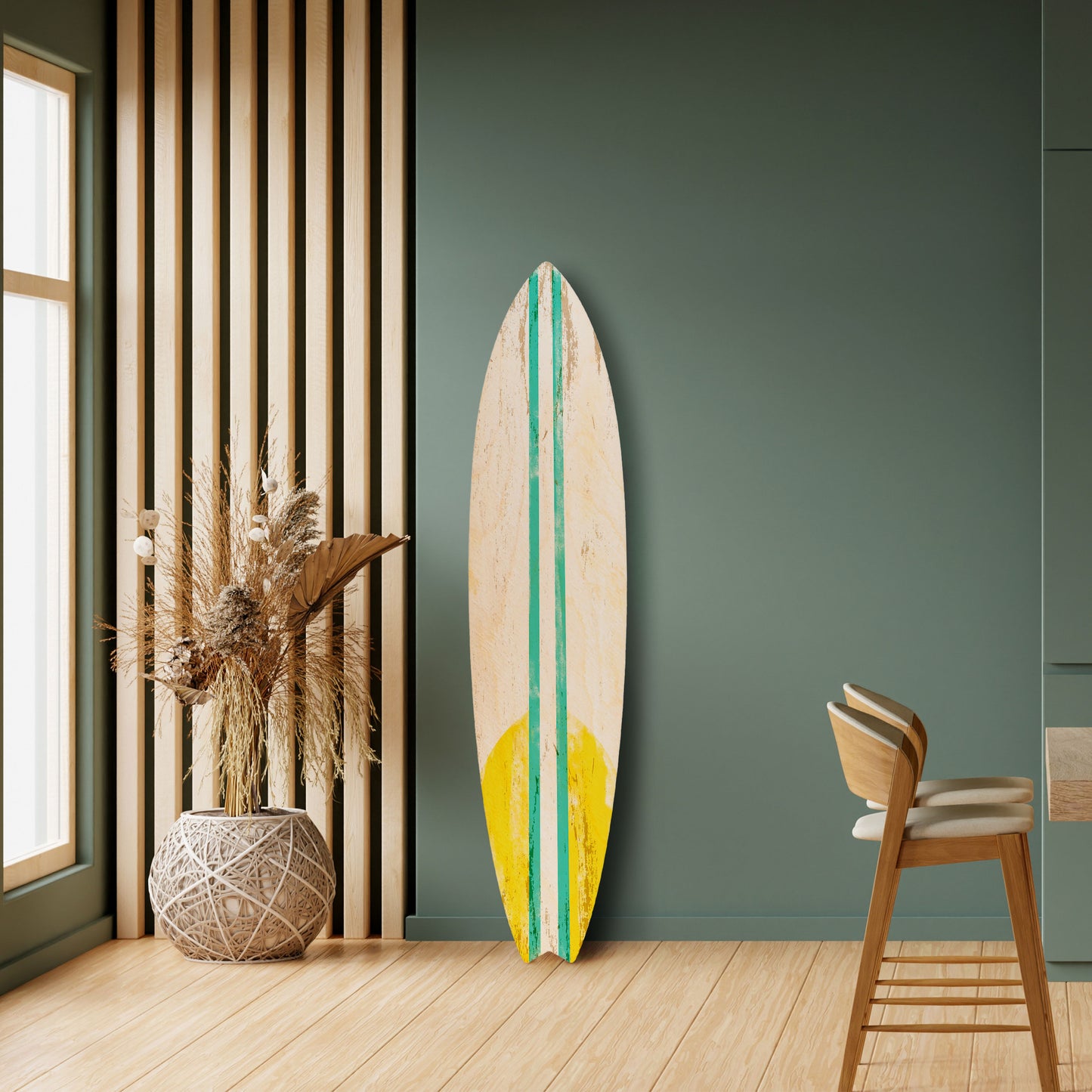SUNSET RIDER Tavola da surf decorativa in compensato