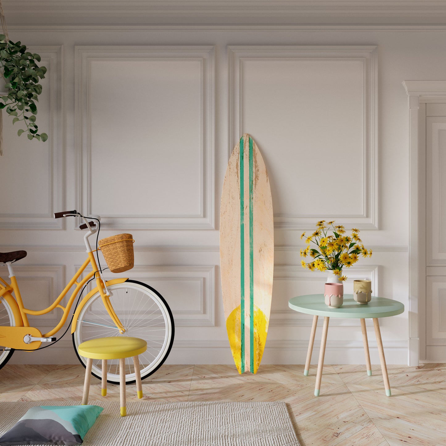 SUNSET RIDER Tavola da surf decorativa in compensato