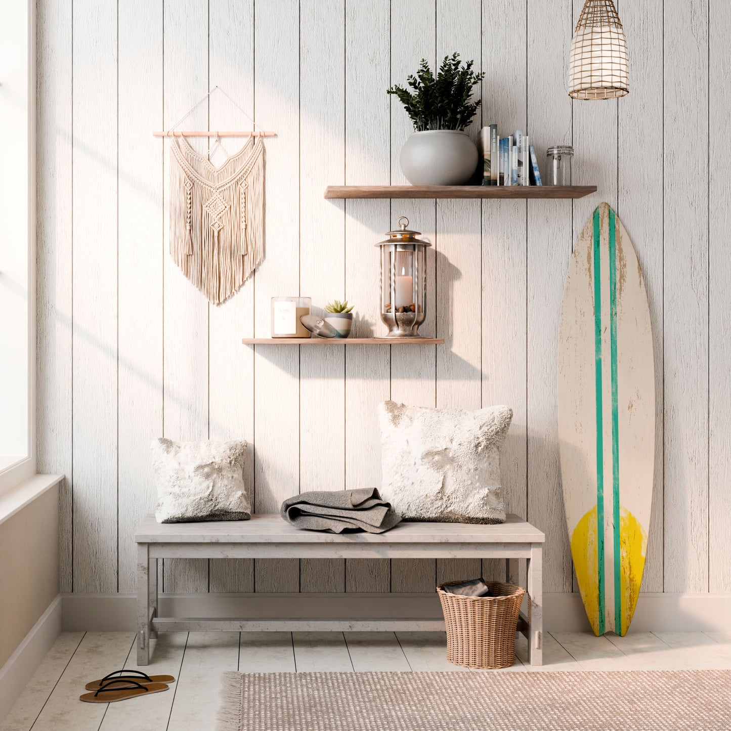SUNSET RIDER Tavola da surf decorativa in compensato