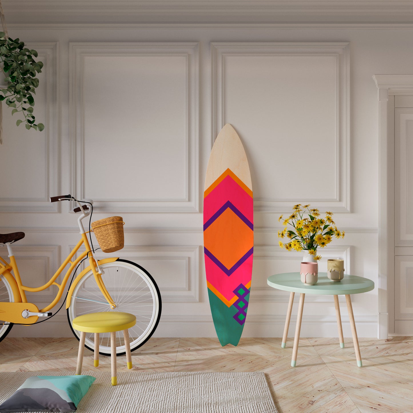 LUMINOUS BRILLIANCE Decorative Plywood Surfboard