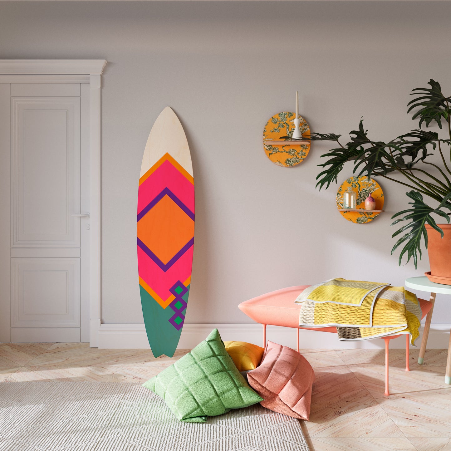 LUMINOUS BRILLIANCE Decorative Plywood Surfboard