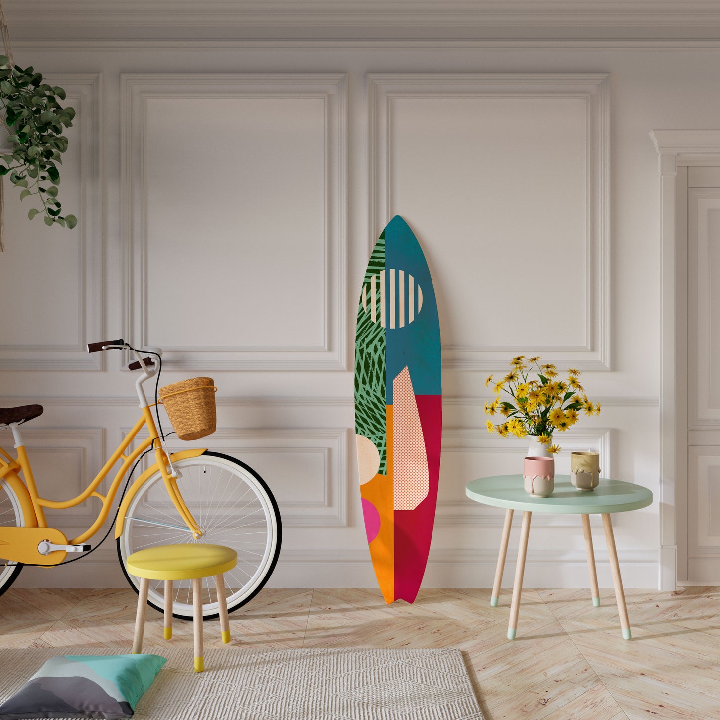 VIVID VIBES Decorative Plywood Surfboard