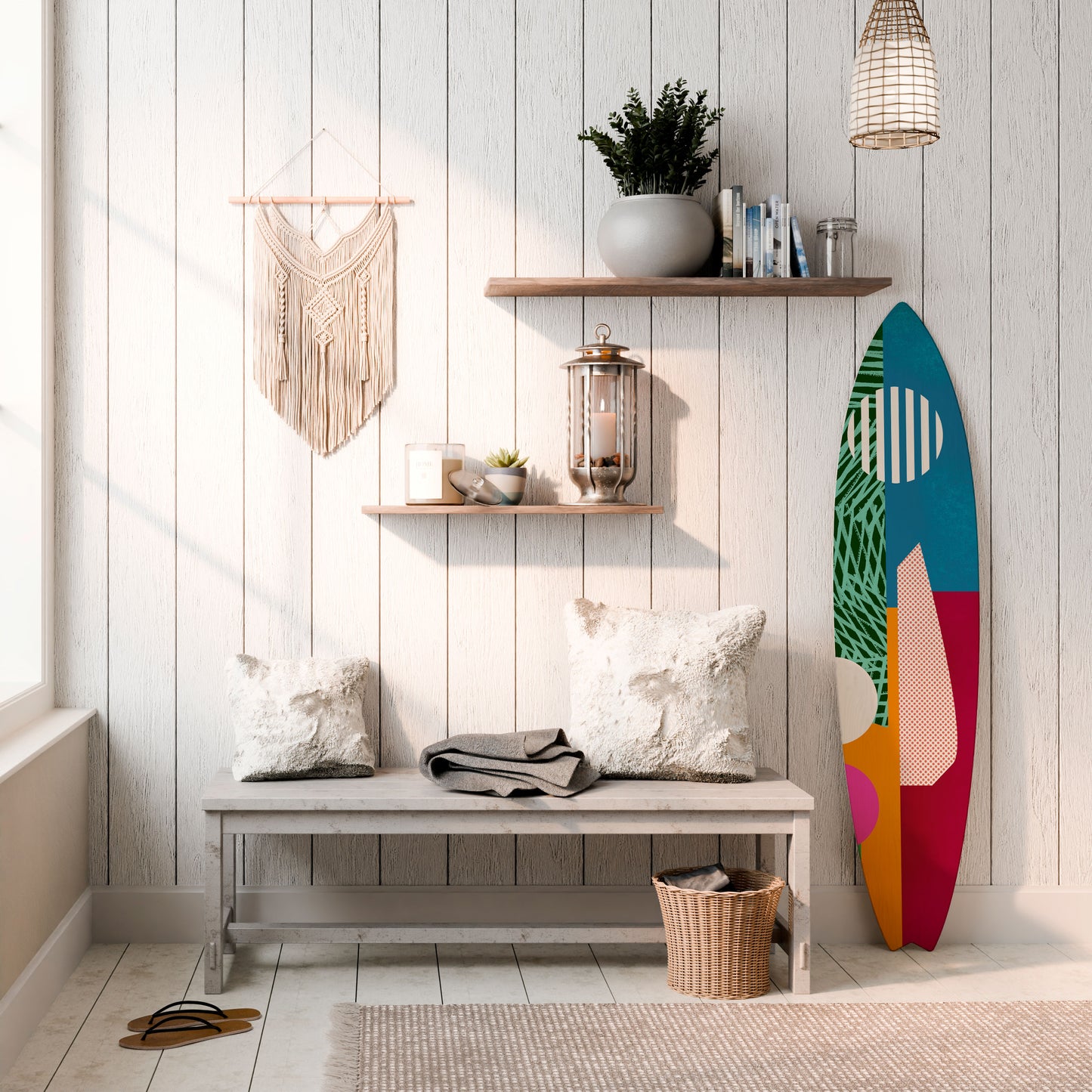 VIVID VIBES Decorative Plywood Surfboard