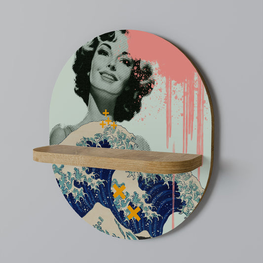 KANAGAWA BEAUTY Mensola ovale per opere d'arte in effetto rovere