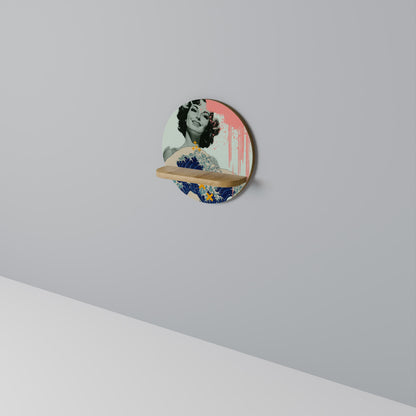 KANAGAWA BEAUTY Mensola rotonda per arte in effetto rovere