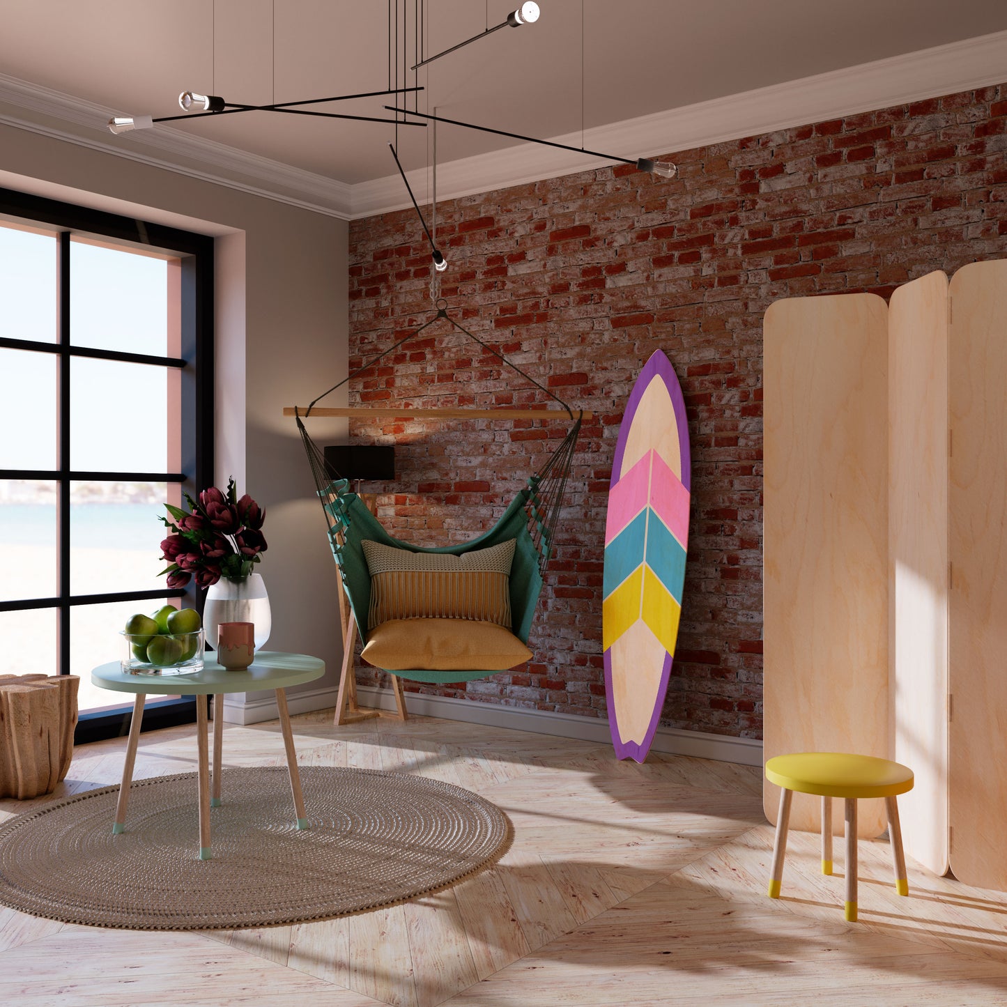 VIGOROUS SEQUENCE Decorative Plywood Surfboard