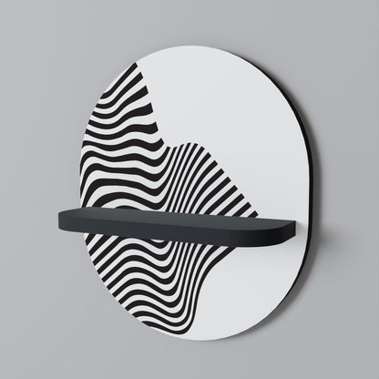 ILLUSIONARY FLOW Mensola ovale per opere d'arte in finitura nera