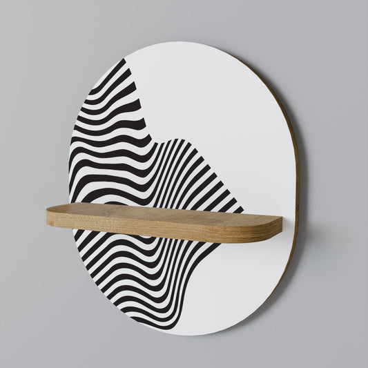 ILLUSIONARY FLOW Mensola ovale per opere d'arte in effetto rovere