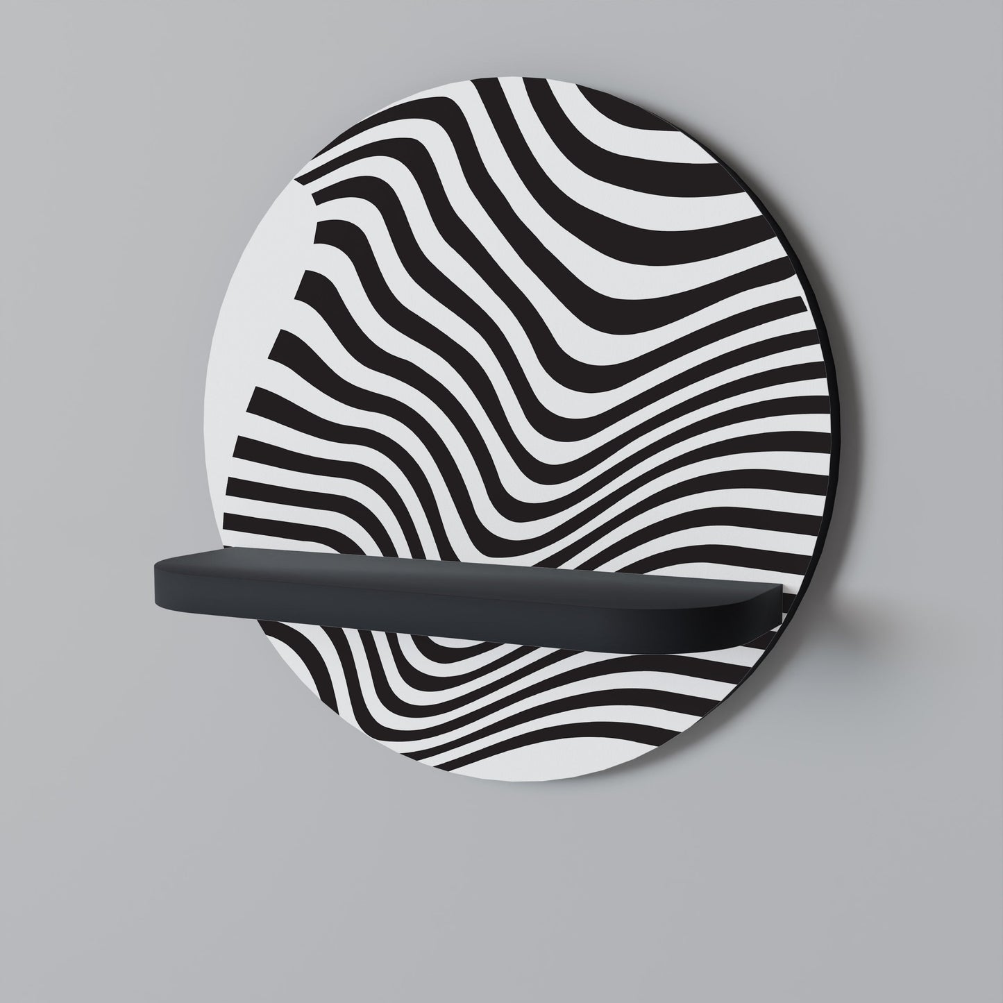 Mensola rotonda ILLUSIONARY FLOW in finitura nera