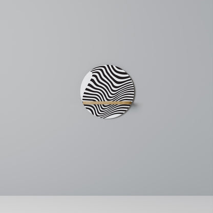 ILLUSIONARY FLOW Mensola rotonda per arte in effetto rovere