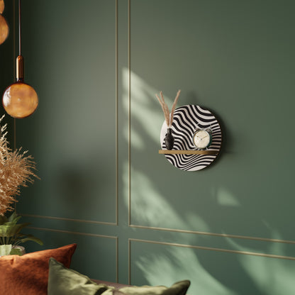 ILLUSIONARY FLOW Mensola rotonda per arte in effetto rovere