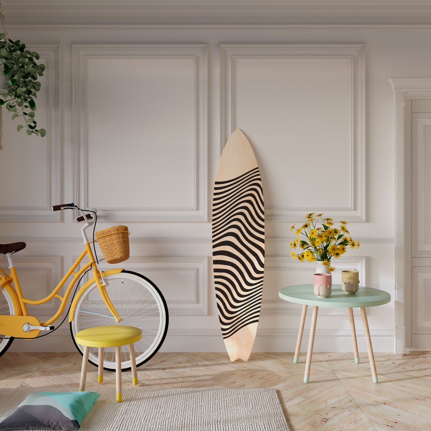 ILLUSIONARY FLOW Decorative Plywood Surfboard