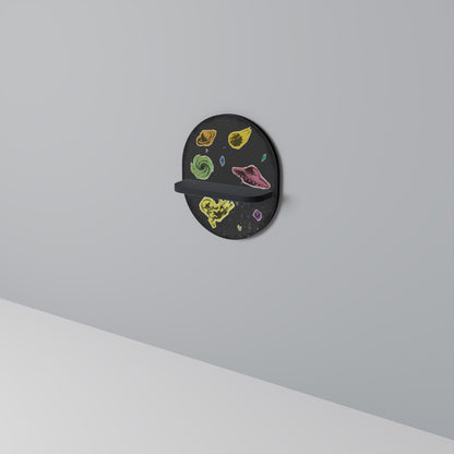 GALAXY MORSEL Oval Art Shelf In Black Finish