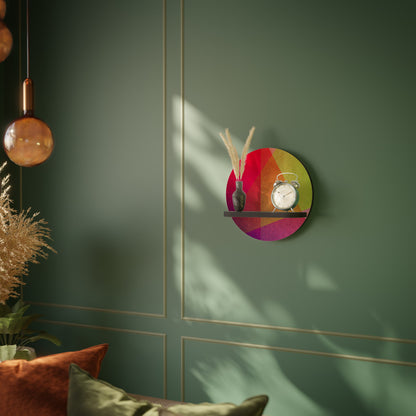 VIVID GEOMETRY Round Art Shelf In Black Finish
