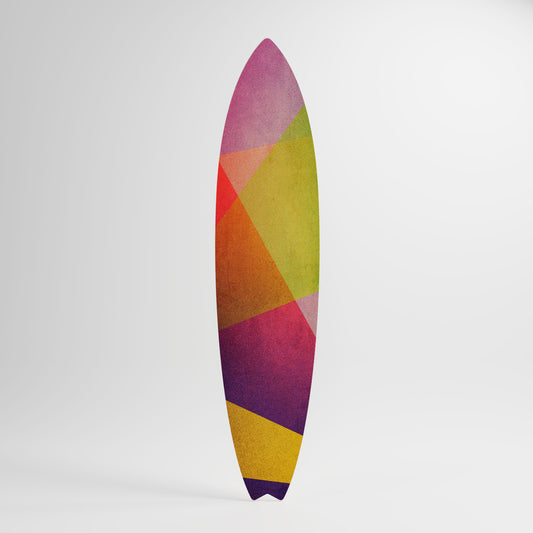 VIVID GEOMETRY Decorative Plywood Surfboard