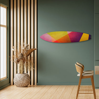 VIVID GEOMETRY Decorative Plywood Surfboard