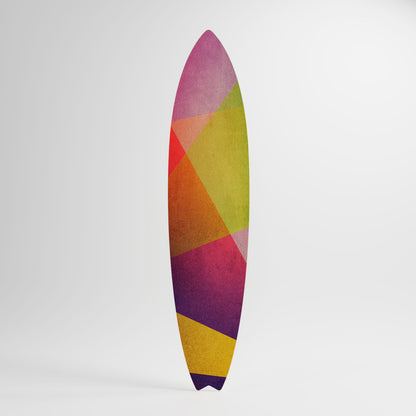 VIVID GEOMETRY Decorative Plywood Surfboard