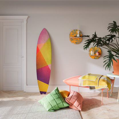 VIVID GEOMETRY Decorative Plywood Surfboard