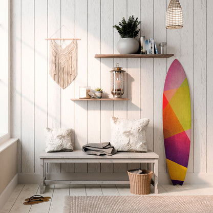 VIVID GEOMETRY Decorative Plywood Surfboard