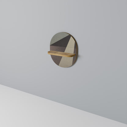 BEIGE GEOMETRY Mensola ovale in effetto rovere